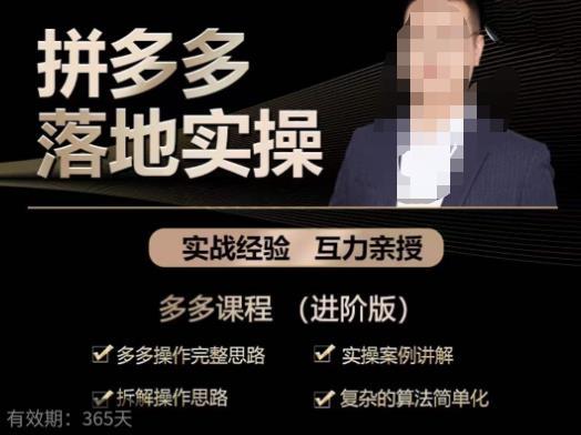 拼多多实战篇·落地实操：多多操作完整思路+实操案例讲解+拆解操作思路+复杂的算法简单化-问小徐资源库