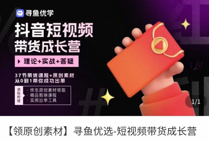 短视频带货成长营，​抖音短视频出单攻略，吃透账号运营的奥秘，轻松带货-问小徐资源库