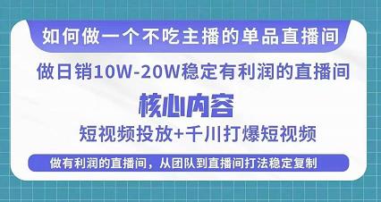 某电商线下课程，稳定可复制的单品矩阵日不落，做一个不吃主播的单品直播间-问小徐资源库