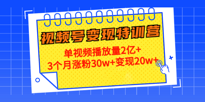 21天视频号变现特训营：单视频播放量2亿+3个月涨粉30w+变现20w+-问小徐资源库