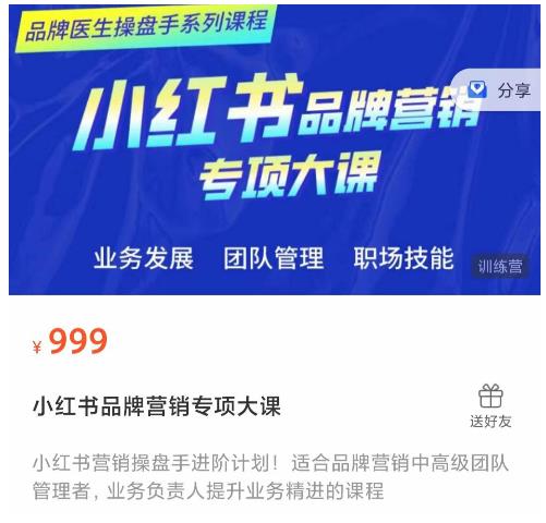 小红书品牌营销专项大课，操盘手进阶，一套能让你提升业务精进的课程-问小徐资源库