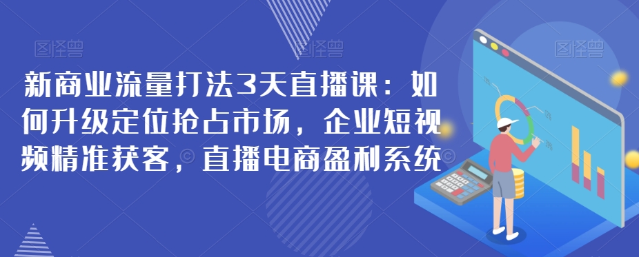 新商业流量打法3天直播课：如何升级定位抢占市场，企业短视频精准获客，直播电商盈利系统-问小徐资源库