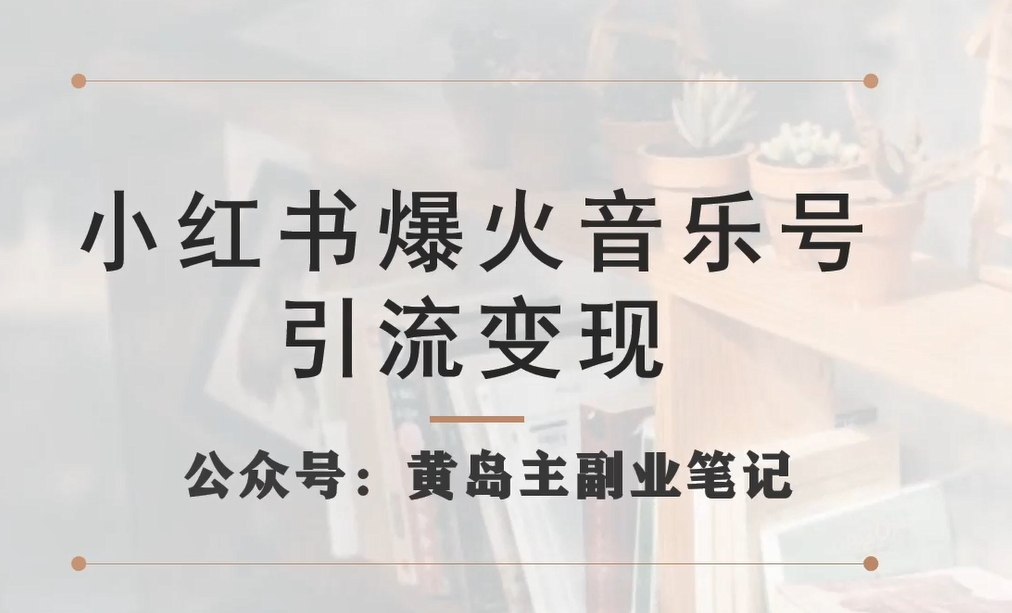 小红书爆火音乐号引流变现项目，视频版一条龙实操玩法分享给你-问小徐资源库