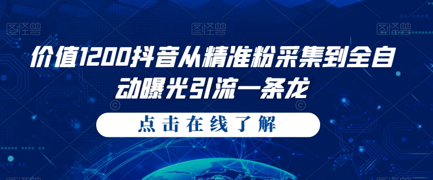 价值1200抖音从精准粉采集到全自动曝光引流一条龙【揭秘】-问小徐资源库