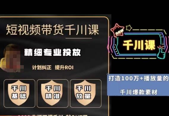 短视频带货-千川专业投放课，​精细化专业投放，计划纠正，提升ROI-问小徐资源库