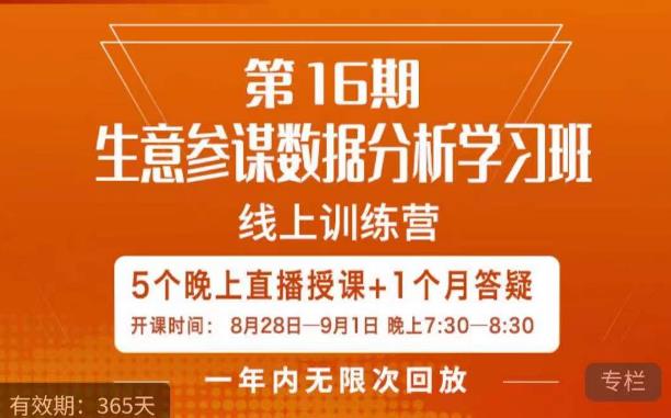 宁静·生意参谋数据分析学习班，解决商家4大痛点，学会分析数据，打造爆款！-问小徐资源库