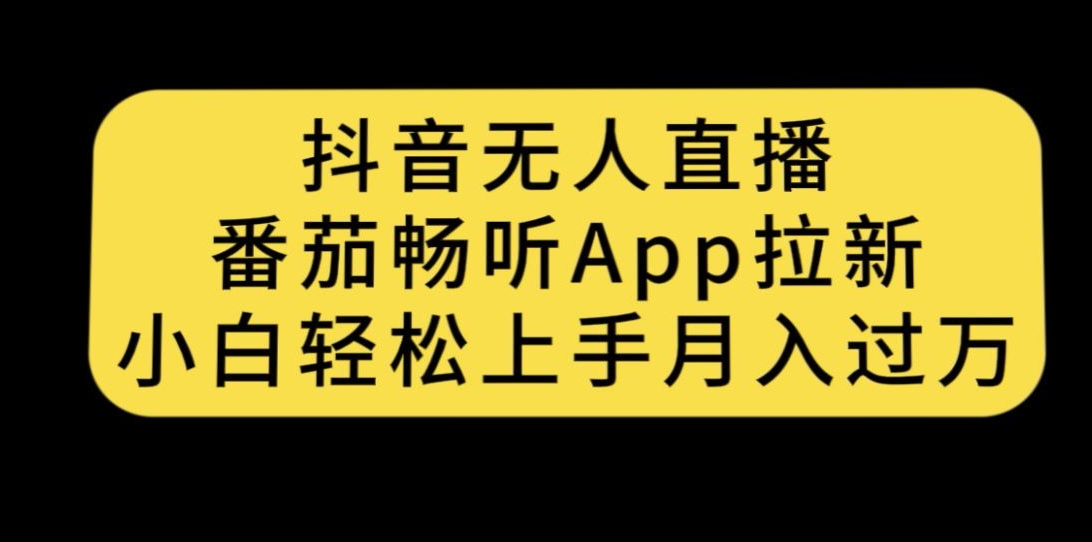 抖音无人直播，番茄畅听APP拉新，小白轻松上手月入过万-问小徐资源库