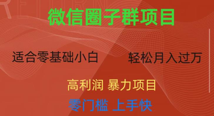 微信资源圈子群项目，零门槛，易上手，一个群1元，一天轻轻松松300+【揭秘】-问小徐资源库