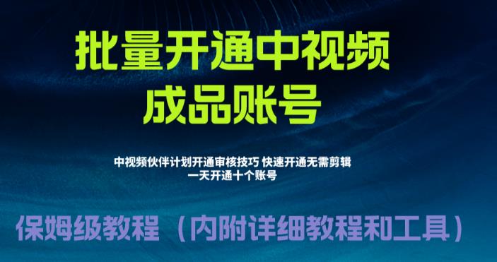 外面收费1980的暴力开通中视频计划教程，内附详细的快速通过中视频伙伴计划的办法-问小徐资源库