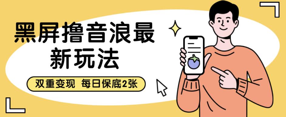 黑屏撸音浪最新玩法，双重变现，每日保底2张【揭秘】-问小徐资源库