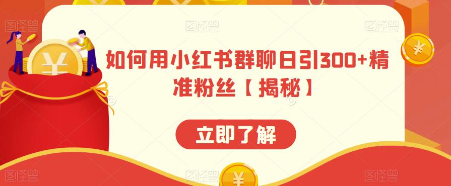 如何用小红书群聊日引300+精准粉丝【揭秘】-问小徐资源库
