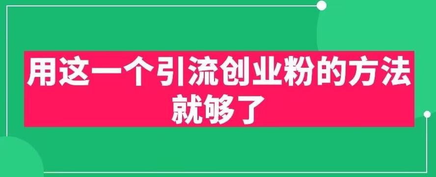 用这一个引流创业粉的方法就够了，PPT短视频引流创业粉【揭秘】-问小徐资源库