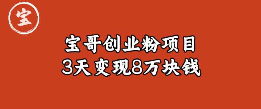 宝哥IP图文创业粉引流项目实战分享：单个账号3天涨粉1万，变现8万块钱（图文教程）【揭秘】-问小徐资源库