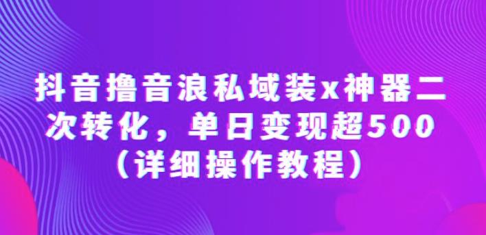 抖音撸音浪私域装x神器二次转化，单日变现超500（详细操作教程）【揭秘】-问小徐资源库