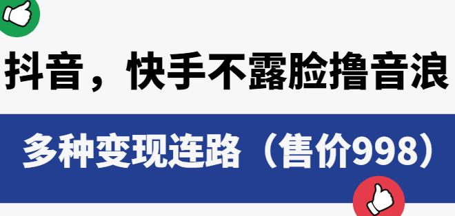 抖音快手不露脸撸音浪项目，多种变现连路（售价998）-问小徐资源库