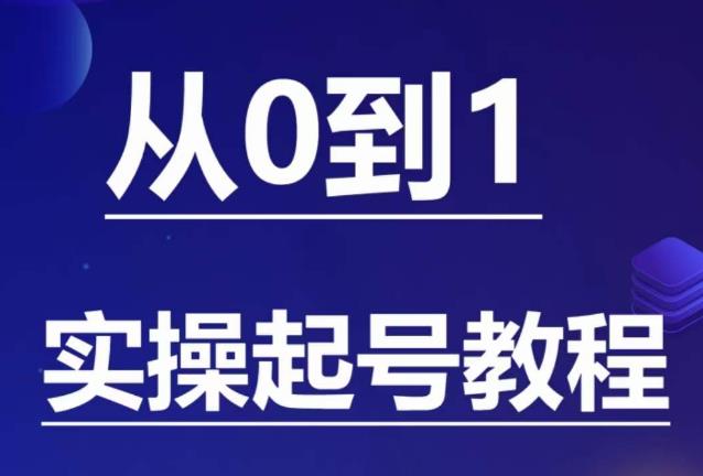 石野·小白起号实操教程，​掌握各种起号的玩法技术，了解流量的核心-问小徐资源库