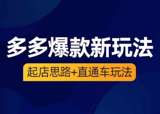 海神·多多爆款新玩法，​起店思路+直通车玩法（3节精华课）-问小徐资源库