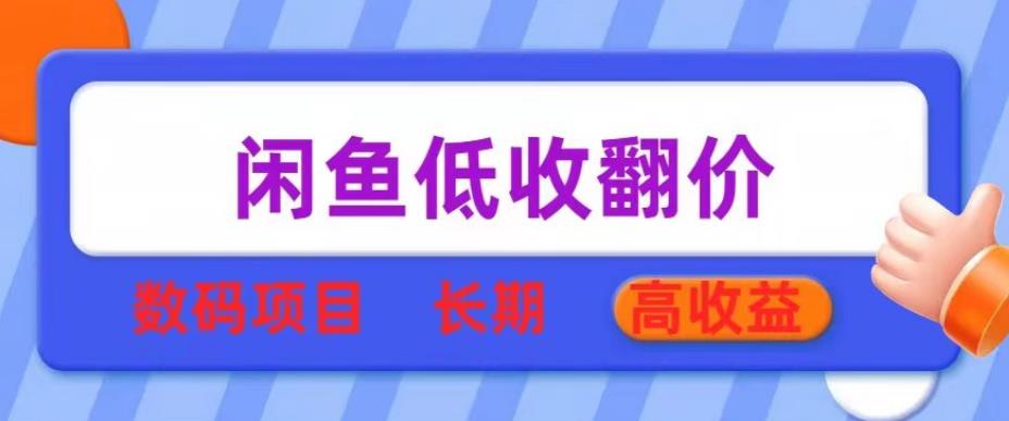 闲鱼低收翻价数码暴利项目，长期高收益【揭秘】-问小徐资源库