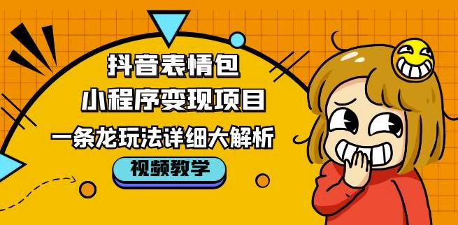 抖音表情包小程序变现项目，一条龙玩法详细大解析，视频版学习！-问小徐资源库